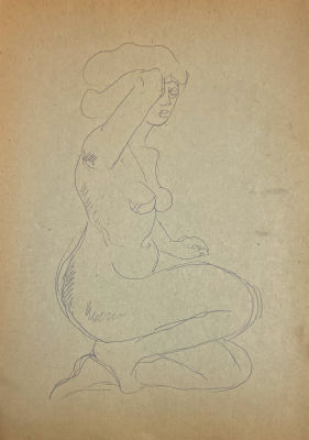 Панкратов Владимир Константинович (1942-2021) - Обнаженная. 1989 г. Бумага, карандаш, 29.5 х 20.5 