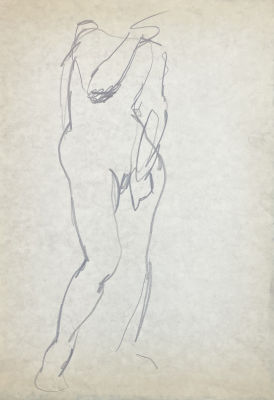 Панкратов Владимир Константинович (1942-2021) - Ню. 1995 г. Бумага, карандаш, 30 х 20.5 см 