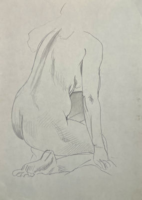 Панкратов Владимир Константинович (1942-2021) - Обнаженная. 2000 г. Бумага, карандаш, 29 х 21.5 см 