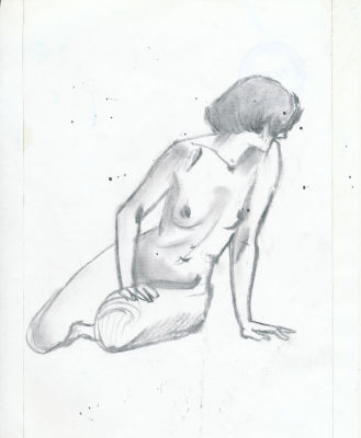 Троценко Дарья (1981 г.р.) - Обнаженная. 2003-2016 гг. Бумага, угольнй карандаш, 29.7 х 20.9 