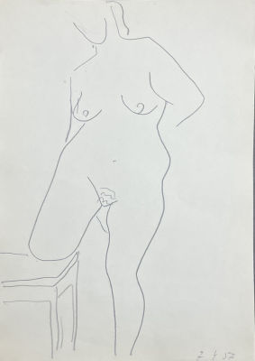 Юмашев Андрей Борисович (1902-1988) - Обнаженная. 1957 г. Бумага, карандаш, 28.5 х 20.3 см