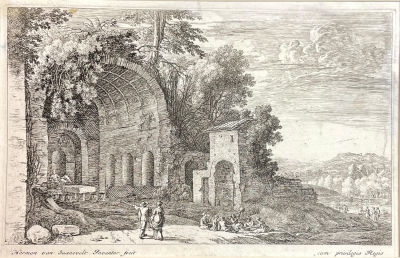 Херман ван Сваневельт (1603-1655) - Грот нимфы Эгерии. Середина XVII в. Бумага, офорт, 18.5 х 27.9 