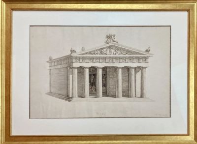 Мартос Иван Петрович (1754-1835) - Архитектурный набросок. 1775 г. Бумага, тушь, перо, сепия, 38 х 