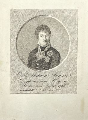 Неизвестный гравер - Портрет баварского кронпринца Карла Людвига Августа (в будущем – короля 