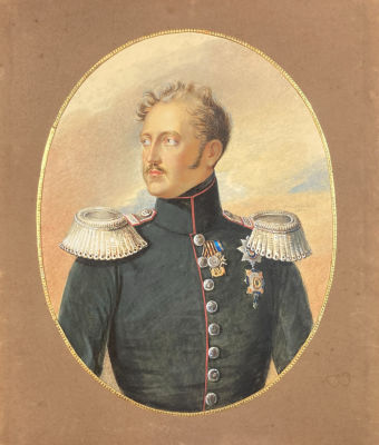 Рокштуль Алоизий Петрович (Алоиз Густав; 1798-1877) - Портрет императора Николая I. 1834 г. Бумага 