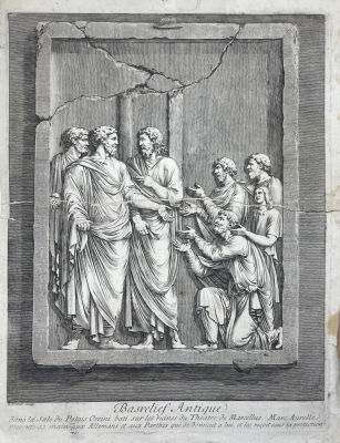Жан Барбо (1718-1762) - Античный барельеф. Середина XVIII в. Бумага, резцовая гравюра, 38 х 29.2 см