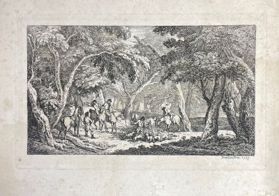 Роулендсон, Томас (1756-1827) - Охотники в лесу. 1787 г. Бумага, офорт, 28 х 20.5 см
