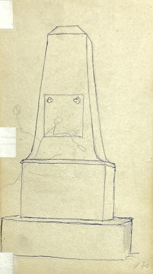 Липгарт Эрнст Карлович (1847-1932) - Обелиск. 1890-е гг. Бумага, тушь, перо, 16.5 х 9.5 смНа 