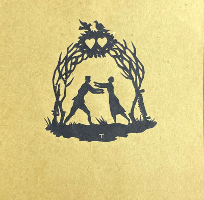 Тимофеев Игорь Алексеевич (1905-1994) - Прощание солдата. 1941 г. Бумага, силуэт из бумаги, 10.3 х 