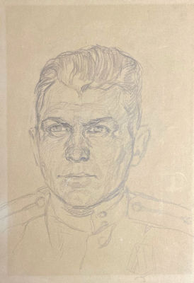 Чернышёв Михаил Васильевич (1908-1994) - Командир огневого взвода миндивизиона. 1943 г. Бумага 