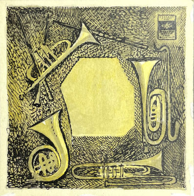 Тимофеев Игорь Алексеевич (1905-1994) - Эскиз обложки для пластинки. Середина ХХ в. Бумага, тушь 