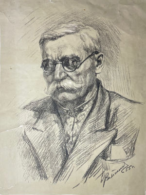 Вихтинский Виктор Иванович (1918-2003) - Портрет академика К.А.Тимирязева. 1955 г. Бумага 