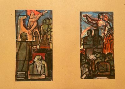 Пугачёв Юрий Владимирович (1933–1998) - Да, здравствует Советская власть! Эскиз диптиха панно. 