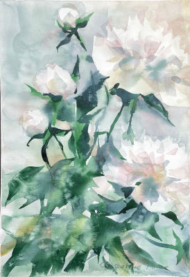 Poloz Galina - Цветы. 2020 г. Бумага, акварель, 30.3 х 20.8 см