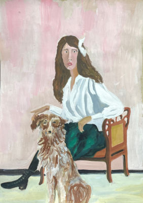 Нешумова Татьяна Феликсовна (1965 г.р.) - Англичанка. 2022 г. Бумага, гуашь, 41.6 х 29.7 см