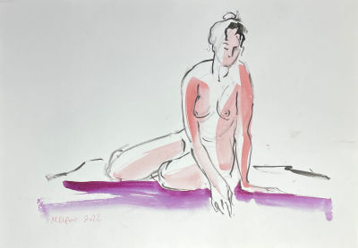 Лифар Марина (1976 г.р.) - Диана 3. 2022 г. Бумага, акварель, тушь, 29 х 42 см