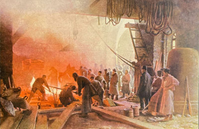 Виллие Михаил Яковлевич (1838-1910) - Открытка. Ярославль. Литье колоколов. , Община Св. Евгении. 