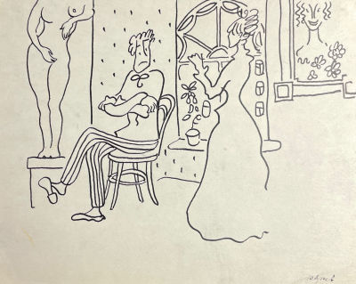 Куликов Юрий Константинович (1935-2009) - К кинофильму "Дамы" по рассказу А.П. Чехова. Бумага 