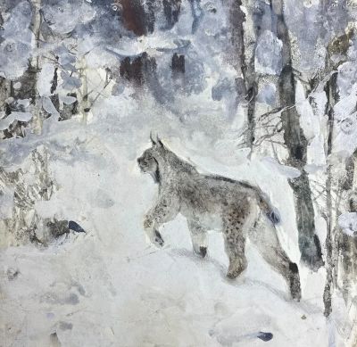 Никольский Георгий Евлампиевич (1906-1973) - Рысь. 1970-е гг. Бумага, акварель, белила, 31.4 х 32 см