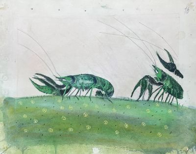 Талашенко Владимир Иванович (1915-1988) - "Только раки-забияки не боятся бою-драки". Иллюстрация к 