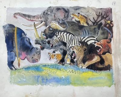 Талашенко Владимир Иванович (1915-1988) - "Не боимся мы его, великана твоего". Иллюстрация к 