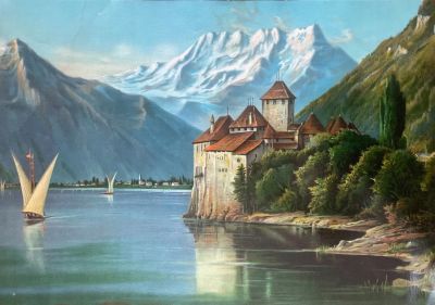 Неизвестный художник - Альпы. 1898 г. Бумага, литография, 48.5 х 69 см