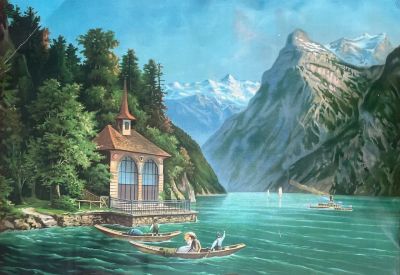 Неизвестный художник - Альпы. 1898 г. Бумага, литография, 48.5 х 69 см