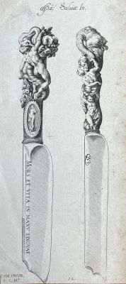 Неизвестный гравер - Изображения ножей с мифологическими сценами и надписями по латыни. "Несколько 