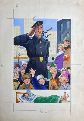 Талашенко Владимир Иванович (1915-1988) - Иллюстрация к произведению С.Михалкова "Дядя Степа". 