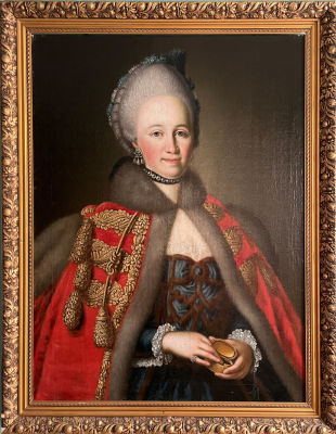 Неизвестный художник - Портрет дамы с табакеркой. 1770-е гг. Холст, масло, 85.2 х 64.2 см