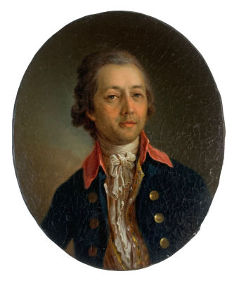 Боровиковский Владимир Лукич (1757-1825) - Портрет дворянина. 1790-е гг. Картон, масло, 18.8 х 