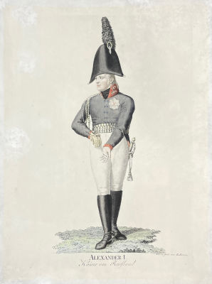 Хенне (Henne), Е. - Портрет императора Александра I. Начало 1800-х гг. Бумага, офорт, гравюра 