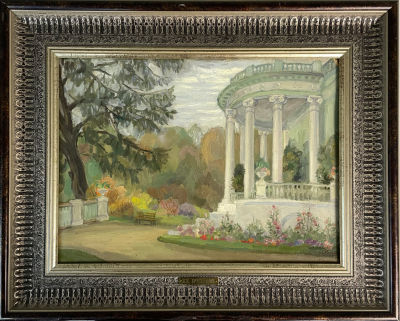 Хрустачев Николай Иванович (1883-1961) - Ротонда дворца. Ахтырка. 1907 г. Картон, масло, 33 х 44 