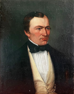 Лаура NN - Портрет мужа, тамбовского помещика. 1840-е гг. Холст, масло, 35.5 х 27.5 см