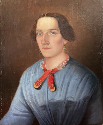 Лаура NN - Автопортрет. Жена тамбовского помещика. 1840-е гг. Холст, масло, 35.5 х 27.5 см