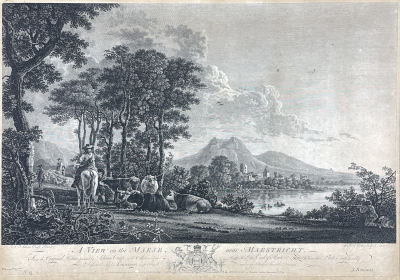 Эллиотт Уильям (1727-1766) - Вид на реку Маас вблизи Маастрихта. 1764 г. Бумага, гравюра, 41 х 60 