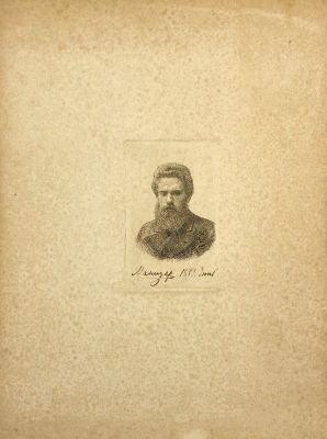 Манизер Генрих Матвеевич (1847-1925) - Автопортрет. 1883 г. Бумага, офорт, лист - 28.2 х 20.8 см 