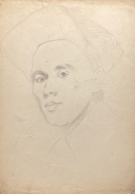 Неизвестный художник - Автопортрет. 1920-е гг. Бумага, карандаш, 35.2 х 25.4 см