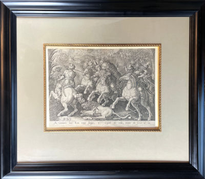 Филипп Галле (1537-1612) - &laquo;Охота на львов&raquo;. 1578 г.?. Бумага, гравюра на меди, 30 х 23 см табл. 17 