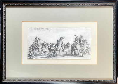 Жак Калло (1592-1635) - "Цыгане" или "Богема". Около 1621-1631 гг.?. Бумага, офорт, в раме - 42 х 