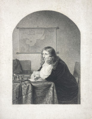Каспар Нетшер (Caspar Netscher, 1635-1684). - &laquo;Юноша, пишущий письмо&raquo; ( Der Briefschreiber). 1665 г. 