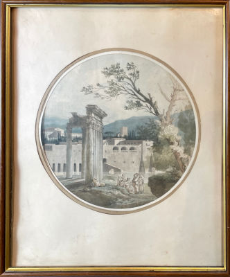 Даль, Юхан Кристиан Клаусен (1788-1857) - Городской пейзаж. Первая половина XIX в. Бумага 