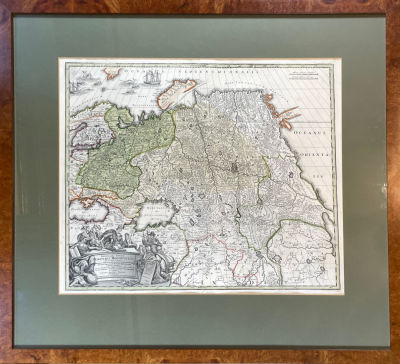 Гравер Иоганн Баптист Гоманн (Хоманн) (1664-1724) - "Карта Московской империи". Начало XVIII в. Бум 