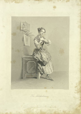 Ф.Френч (W.French), издатель Albert Henry Payne - Гравюра с картины художника Давида "Работница 