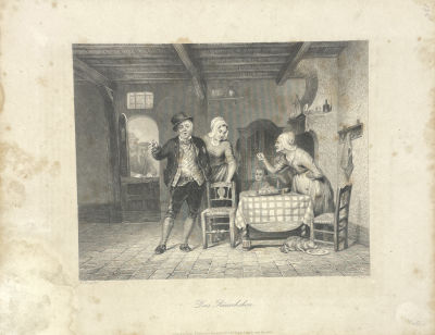 Ф.Френч (W.French), издатель Albert Henry Payne - Гравюра с картины художника Брейкера "Шумная 