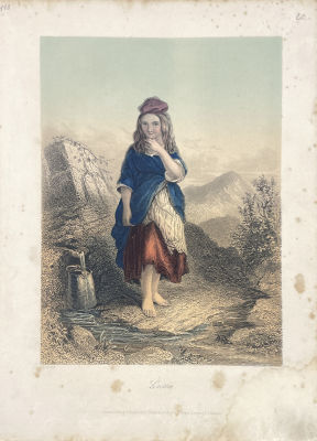 Ф.Френч (W.French), издатель Albert Henry Payne - Гравюра с картины художника Карсе "Лоретта". 