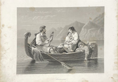 Ф.Френч (W.French), издатель Albert Henry Payne - Гравюра с картины художника Хоппе "О, святая!". 