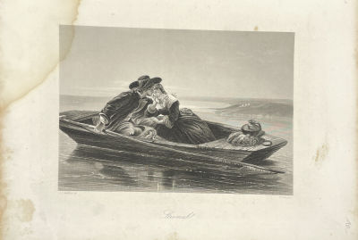 Ф.Френч (W.French), издатель Albert Henry Payne - Гравюра с картины художника Дженкинса "Вниз по 