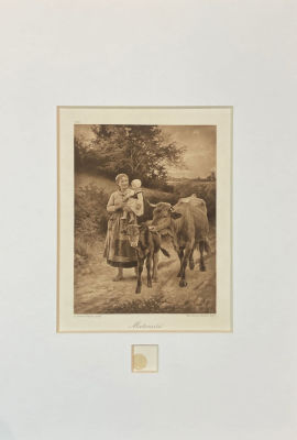 Неизвестный гравер с оригинала Эдуара-Бернара Деба-Понсана (1847-1913) - Материнство (Maternit&eacute;). 