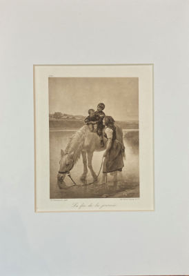 Неизвестный гравер с оригинала Шарля Бертрана д'Энтрайга (1850-1929) - Конец дня (La Fin de 